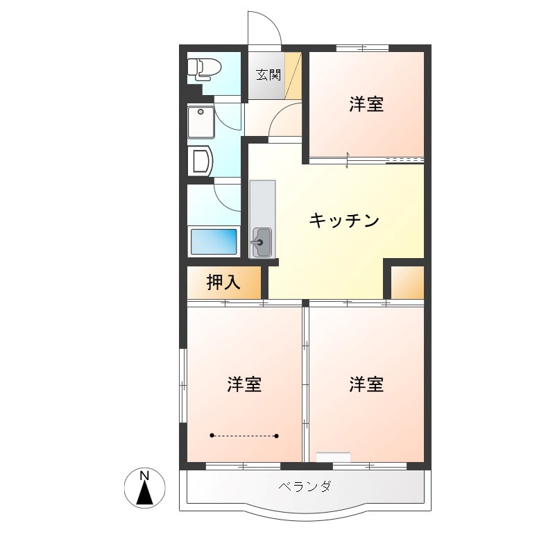 ハーモニー元今泉 505号室 間取り