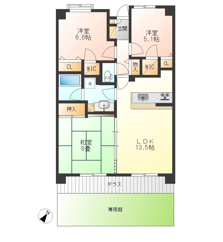 アイディーコート今泉町 1F号室 間取り