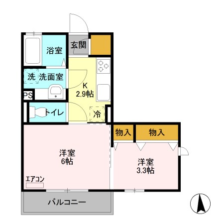 オーブルミエール 301号室 間取り