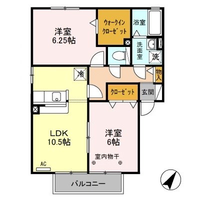 グランサリックス B 202号室 間取り