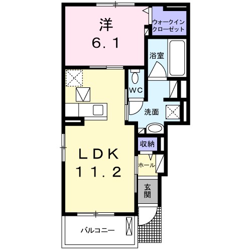 Ｅーフォレスト　Ⅱ棟 101号室 間取り