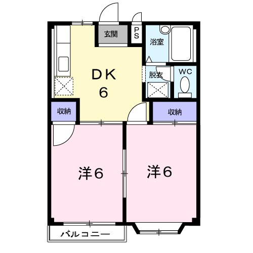 スプリングマーチ 102号室 間取り