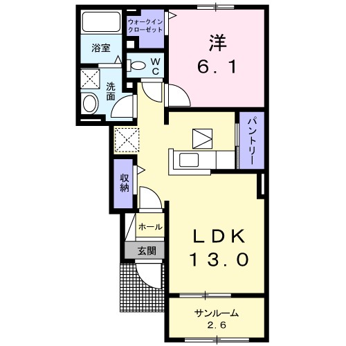 ジェイド 103号室 間取り