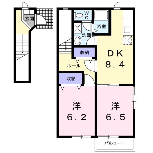 メゾンドソフィー 201号室 間取り