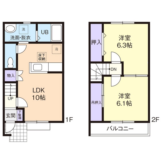 クレールシャンテ　Ⅱ 107号室 間取り