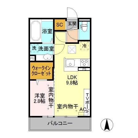 アルコバレーノ 102号室 間取り