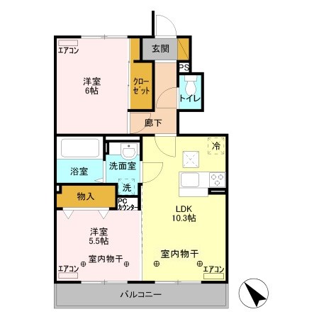 ブランドール　B 間取り図