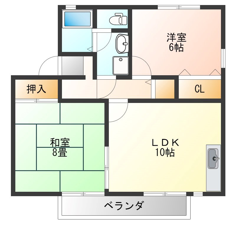 グロース川西A棟  203号室 間取り