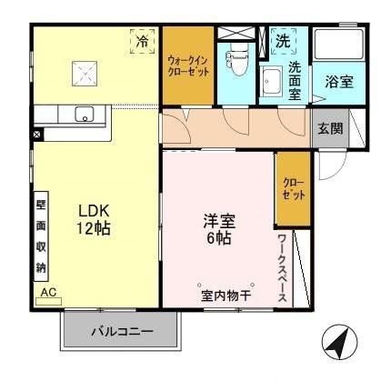 プラセールH 102号室 間取り