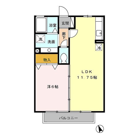 グリーンヒルK 202号室 間取り