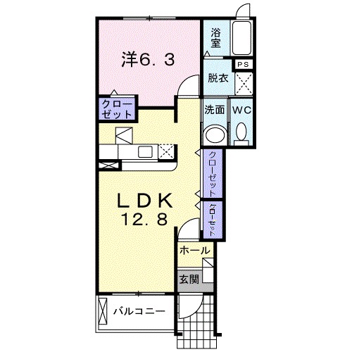 ペアシティ古河Ⅲ 103号室 間取り