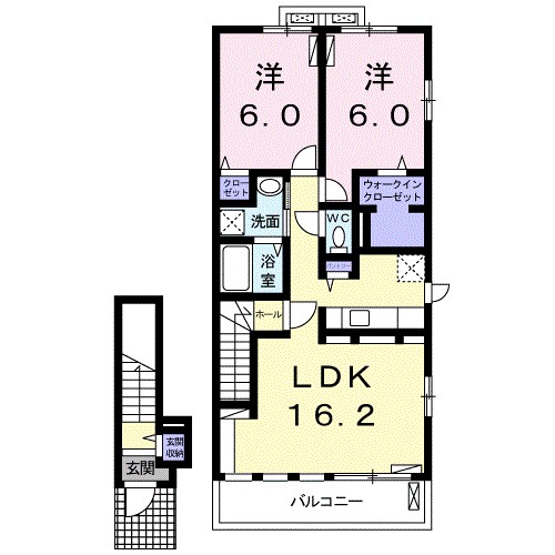 ソレイユ　Ⅱ 203号室 間取り