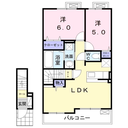 コリン　ボヌールＢ 間取り図