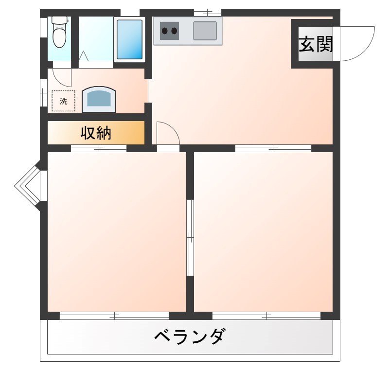 アモーラルⅡ 102号室 間取り