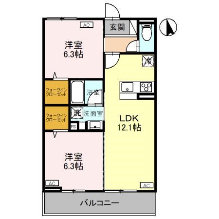 CLASSEUM元今泉 205号室 間取り