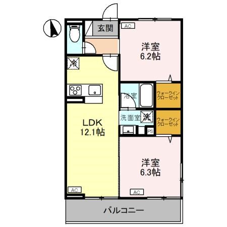 CLASSEUM元今泉 302号室 間取り