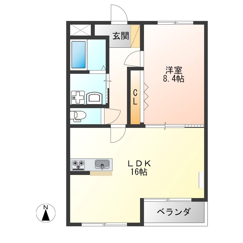 RESIDENCE ALTAⅡ(レジデンスアルタ) 202号室 間取り