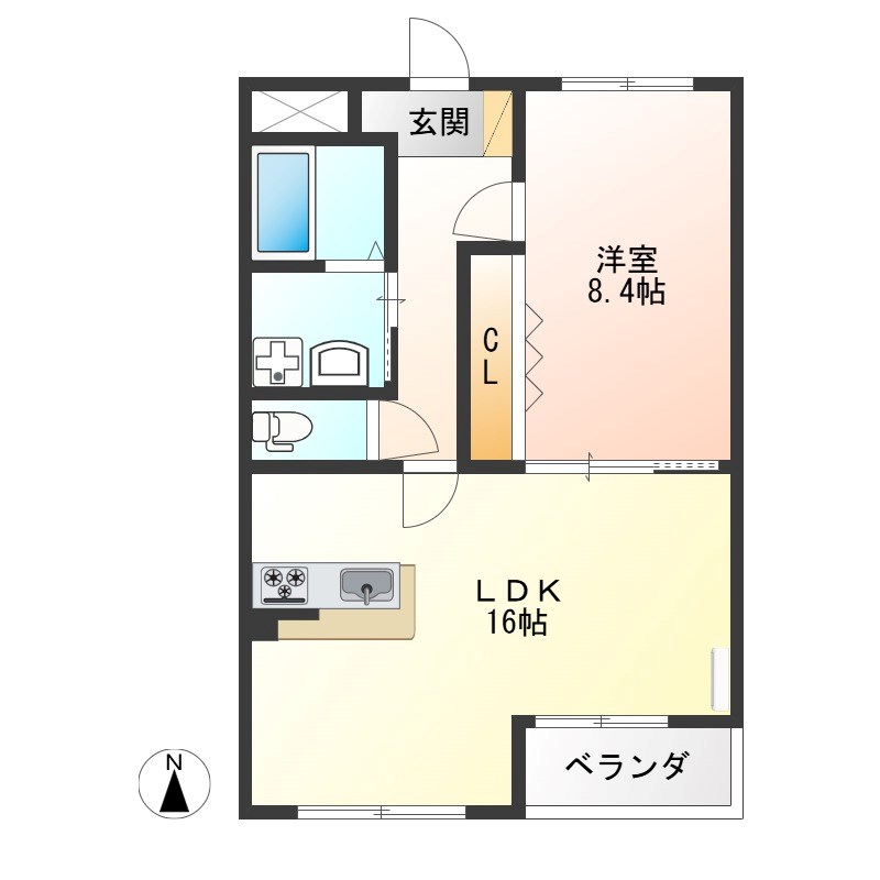 RESIDENCE ALTAⅡ(レジデンスアルタ) 202号室 間取り