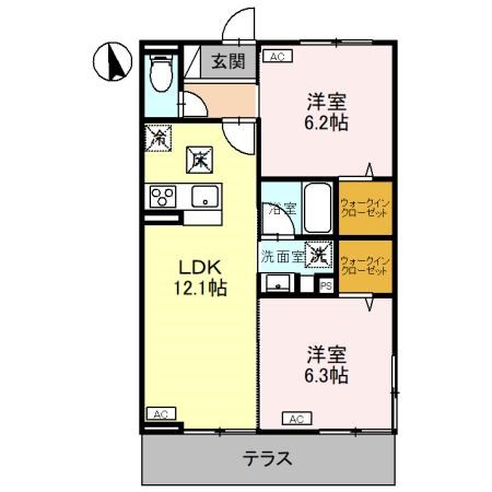 CLASSEUM元今泉 102号室 間取り