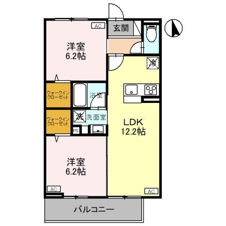 CLASSEUM元今泉 204号室 間取り