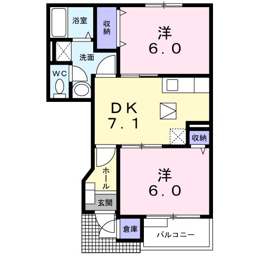 セカンドエクセル 102号室 間取り