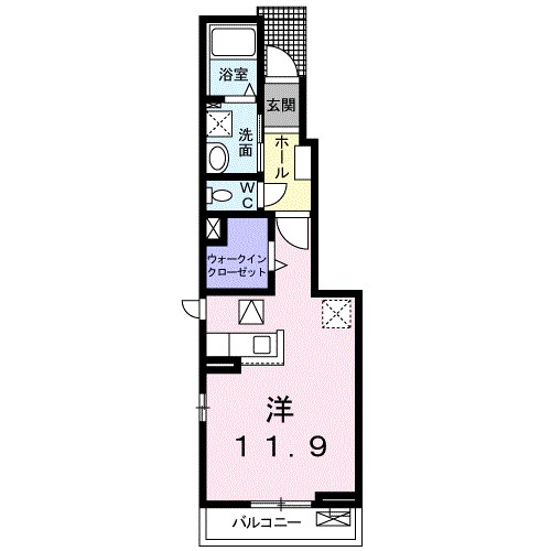 プラスターⅢ 104号室 間取り