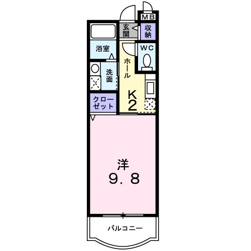 マンションあかやま 206号室 間取り