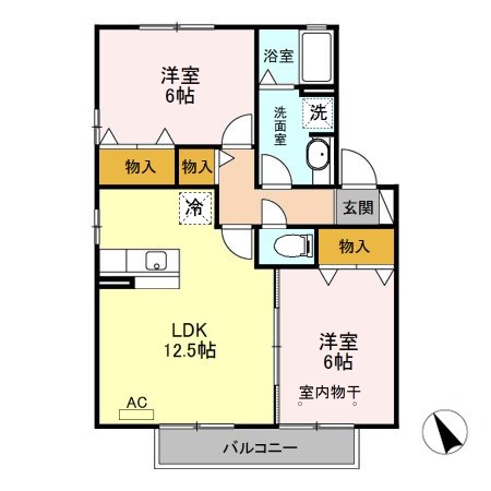 ボンヌシャンスB 202号室 間取り