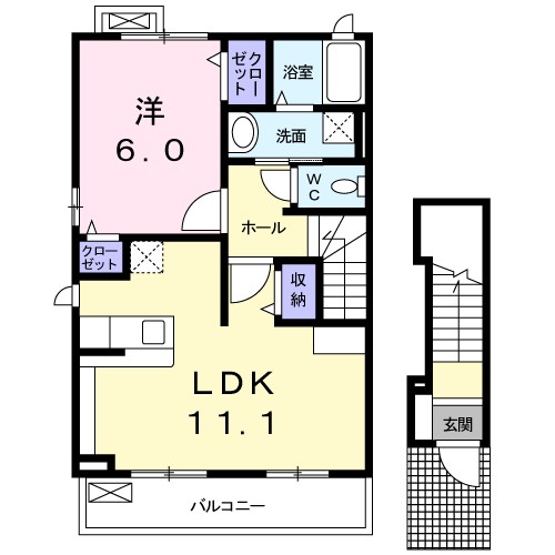 クラージュⅡ 間取り図