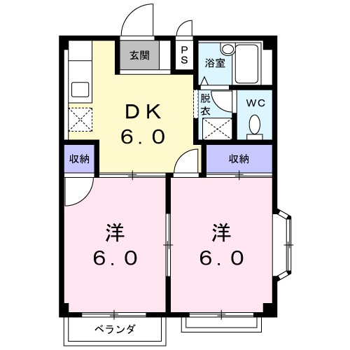 クレストール山崎 201号室 間取り