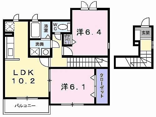 ロザージュ 201号室 間取り