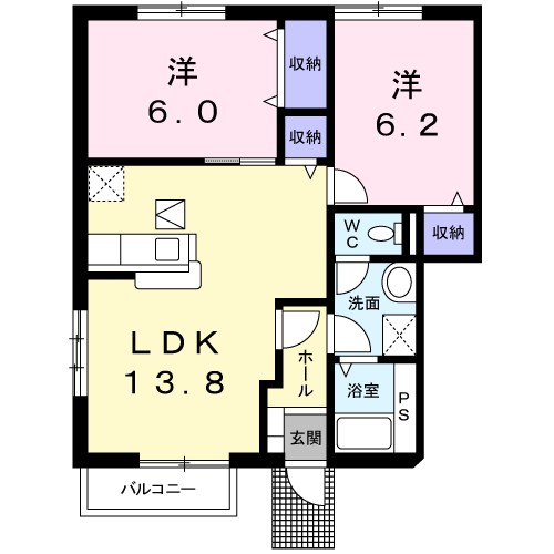 パルコプレッソＫＴ　Ａ 間取り図