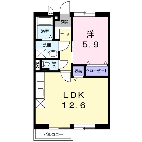 ライフサークルパート５ 101号室 間取り