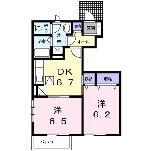 パルコプレッソＫＴ　Ｃ 105号室 間取り