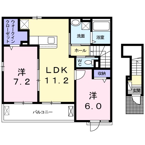 グレイスフル 201号室 間取り