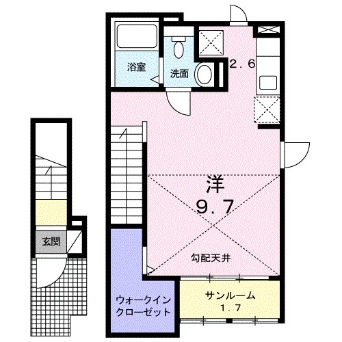 ヴァルト日の出 202号室 間取り