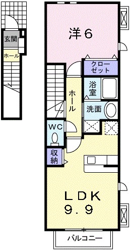 ソレイユ・光 201号室 間取り