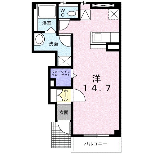 サンパティーク 103号室 間取り