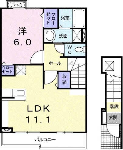 ヴェストＢ 202号室 間取り