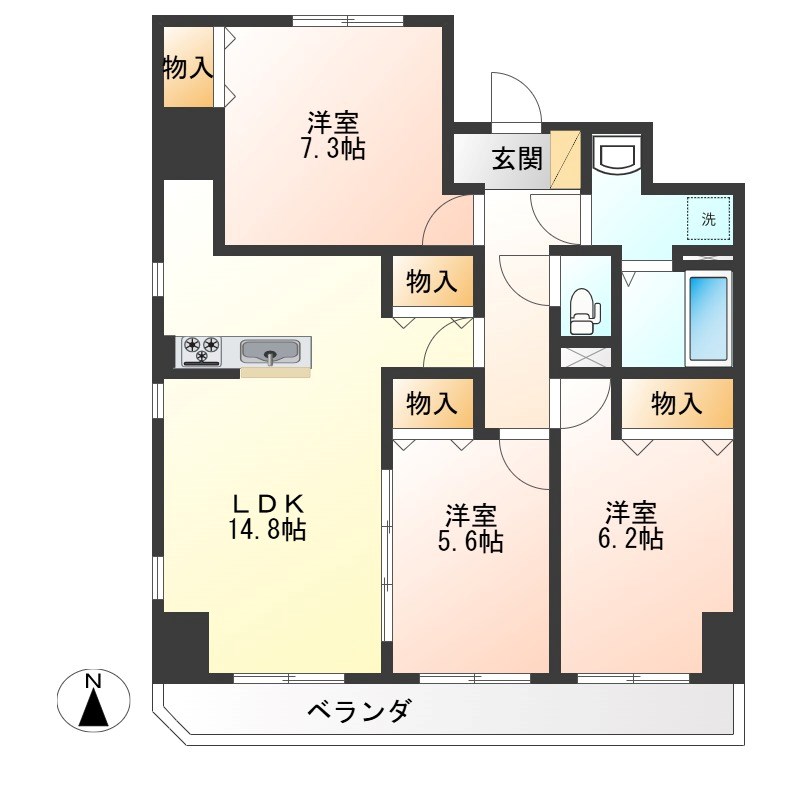 アマルフィーノ   905号室 間取り