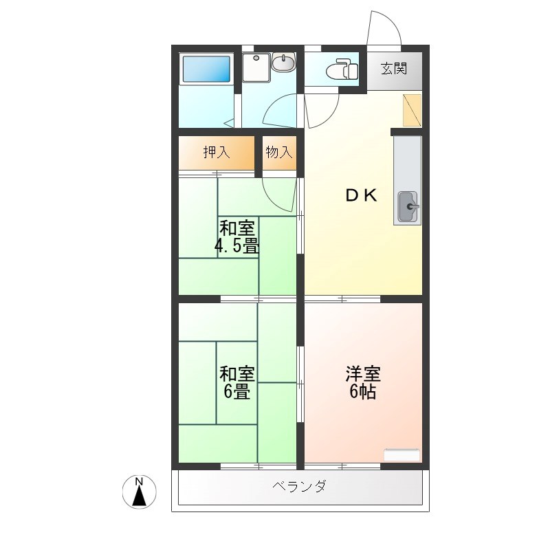 エステートハイツ 202号室 間取り