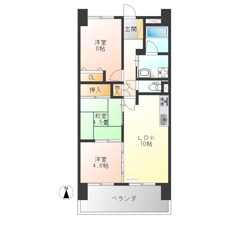 元今泉レジデンス 503号室 間取り