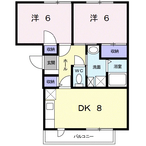 クリアヴィレッジＥ 205号室 間取り