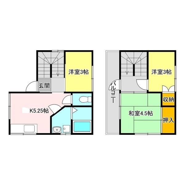 塙田3丁目貸家 間取り