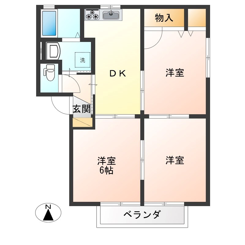 アーバン21　A棟  101号室 間取り