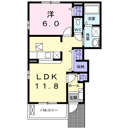 ラフィーネＣ 101号室 間取り