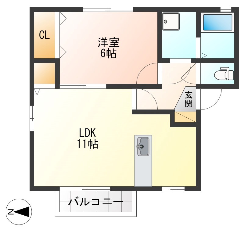 リヴェールⅠ 205号室 間取り