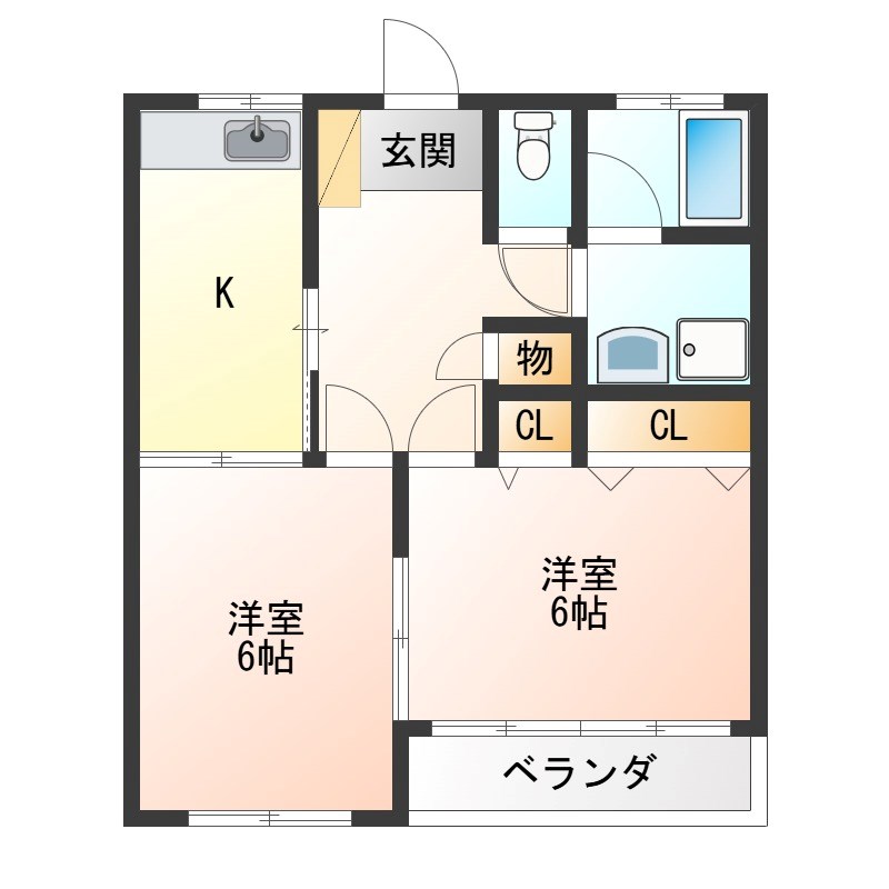 篠原マンション 102号室 間取り