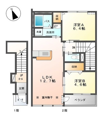 ルーイッヒハウスⅡ番館 203号室 間取り