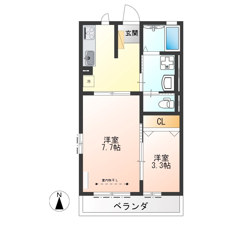 モンテ・クアント　宮の内 102号室 間取り